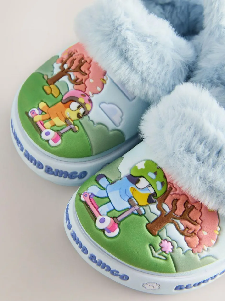 Next Blue Bluey Cosy Lined Slipper Clogs Discount