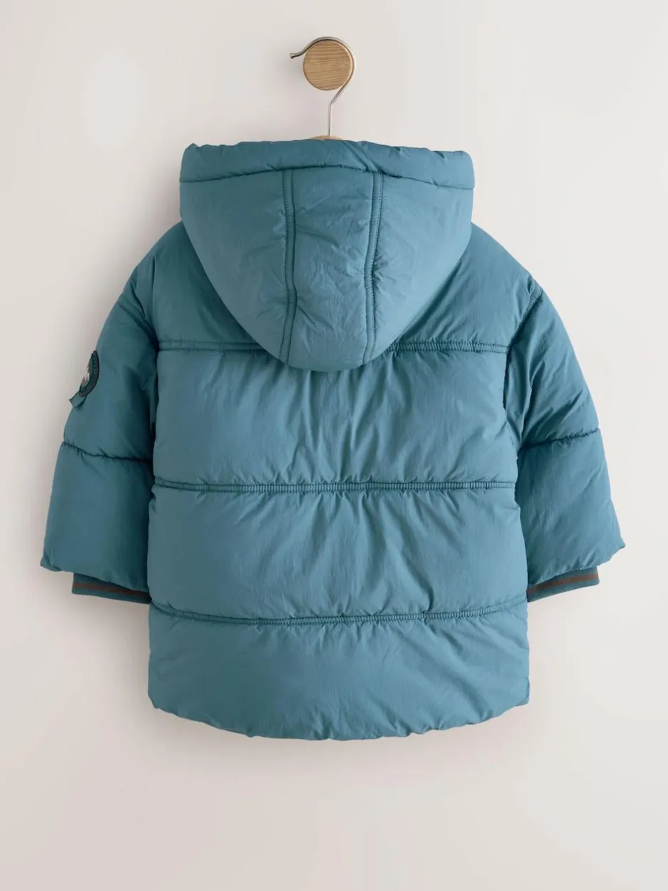 Next Borg Lined Padded Shower Resistant Coat (3mths-7yrs) Blue Online