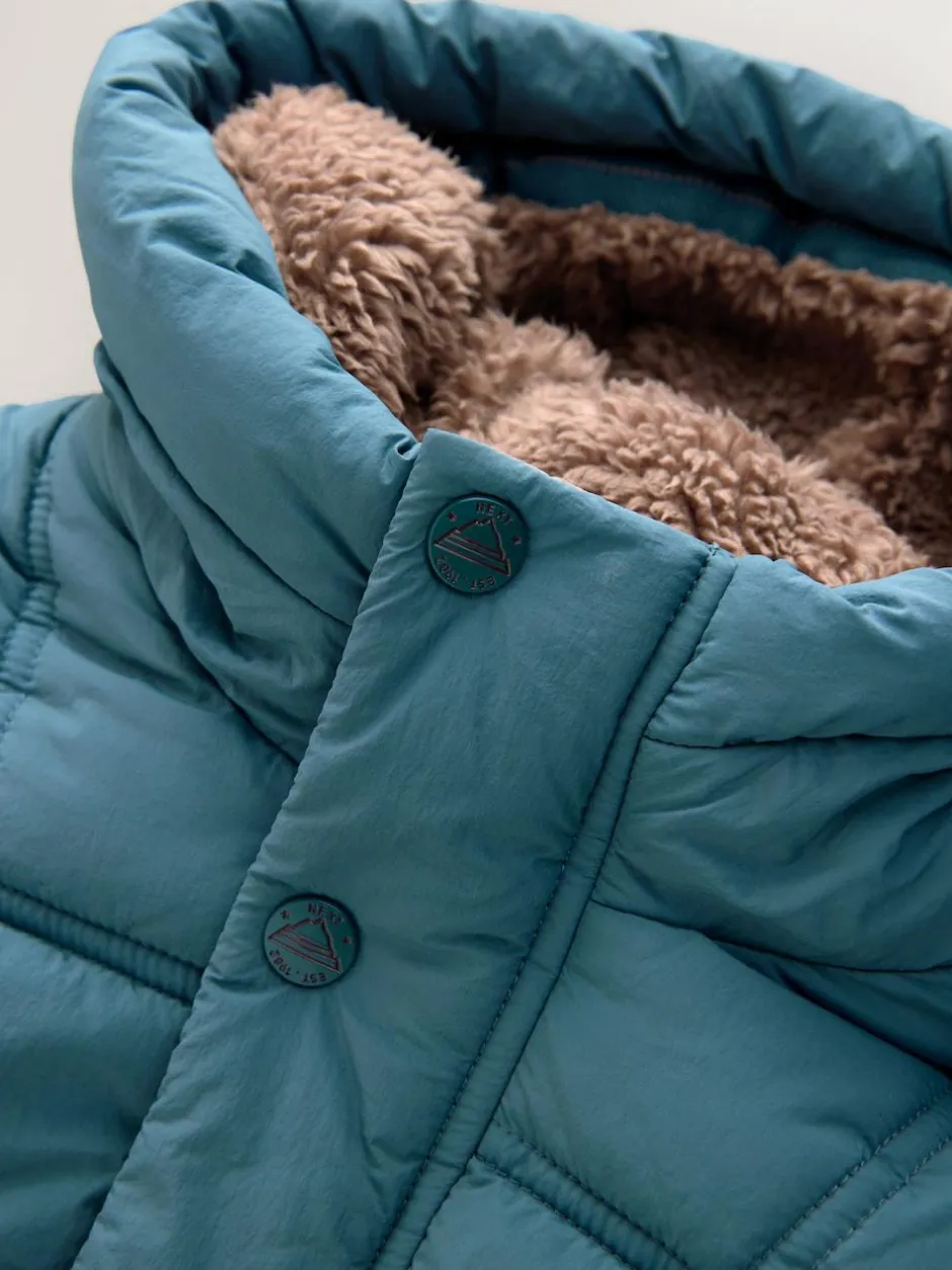 Next Borg Lined Padded Shower Resistant Coat (3mths-7yrs) Blue Online