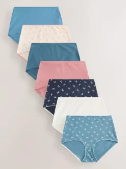 Next Full Brief Cotton Rich Knickers 7 Pack Blue Bows Discount