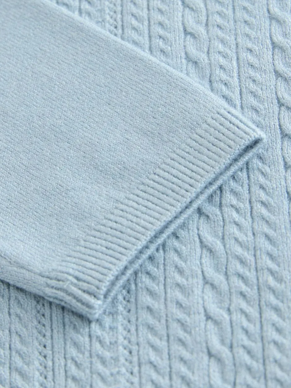 Next Cable Knit Polo Shirt (3mths-7yrs) Blue Sale