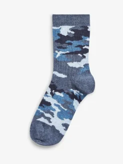 Next Blue Camouflage/Stripes Cotton Rich Socks 7 Pack Best