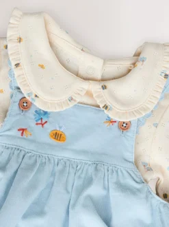 Next Blue Character Baby Cord Pinafore Long Sleeve Bodysuit & Tights Set (0mths-2yrs) Sale