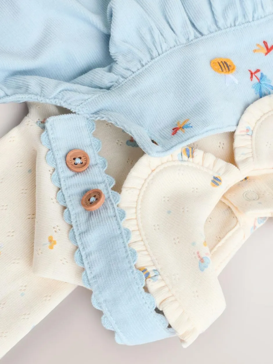 Next Blue Character Baby Cord Pinafore Long Sleeve Bodysuit & Tights Set (0mths-2yrs) Sale