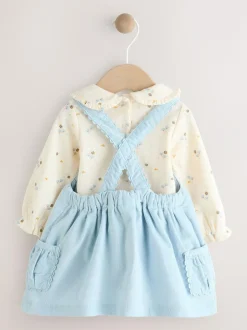 Next Blue Character Baby Cord Pinafore Long Sleeve Bodysuit & Tights Set (0mths-2yrs) Sale