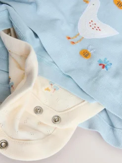 Next Blue Character Baby Cord Pinafore Long Sleeve Bodysuit & Tights Set (0mths-2yrs) Sale