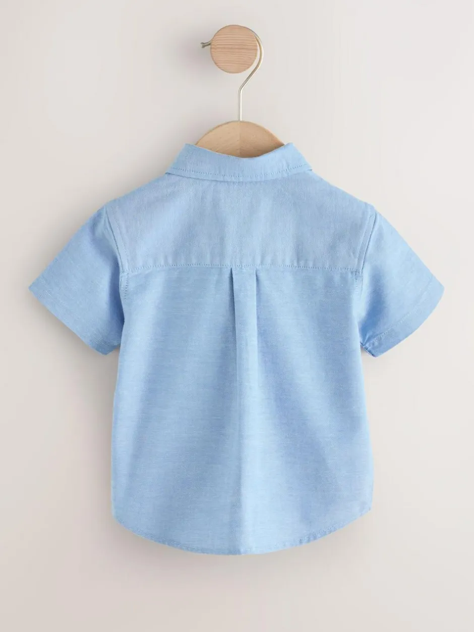 Next Short Sleeve Long Sleeve Oxford Shirt (3mths-7yrs) Blue Character Discount