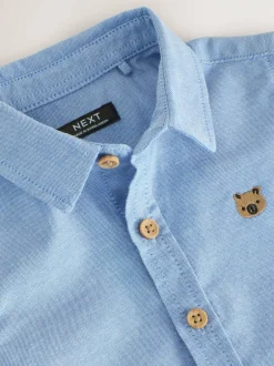 Next Short Sleeve Long Sleeve Oxford Shirt (3mths-7yrs) Blue Character Discount