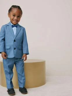 Next Blue Check Blazer, Shirt, Trousers & Bow Tie Set (3mths-9yrs) Sale