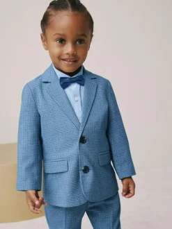 Next Blue Check Blazer, Shirt, Trousers & Bow Tie Set (3mths-9yrs) Sale