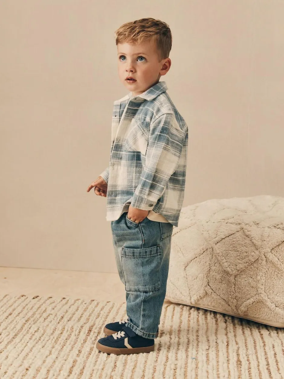 Next Long Sleeve Shirt and T-Shirt Set (3mths-7yrs) Blue Check