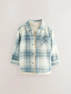 Next Long Sleeve Shirt and T-Shirt Set (3mths-7yrs) Blue Check