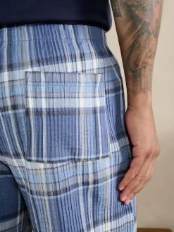 Next Blue Check Short Sleeve Pyjamas Set Clearance