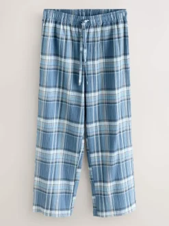 Next Blue Check Short Sleeve Pyjamas Set Clearance