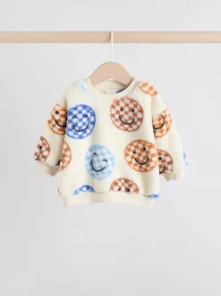 Next Baby Fleece Top and Joggers Set (0mths-2yrs) Blue Checkerboard Faces Hot