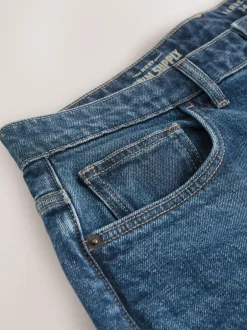 Next Barrel Fit Vintage Wash Denim Jeans Blue Classic Vintage New
