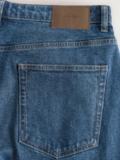 Next Barrel Fit Vintage Wash Denim Jeans Blue Classic Vintage New