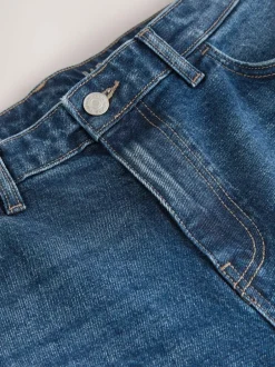 Next Barrel Fit Vintage Wash Denim Jeans Blue Classic Vintage New