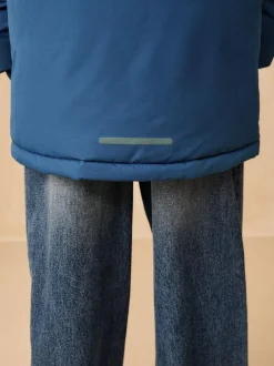 Next Waterproof Inner Wadded Coat (3-16yrs) Blue Colourblock Best
