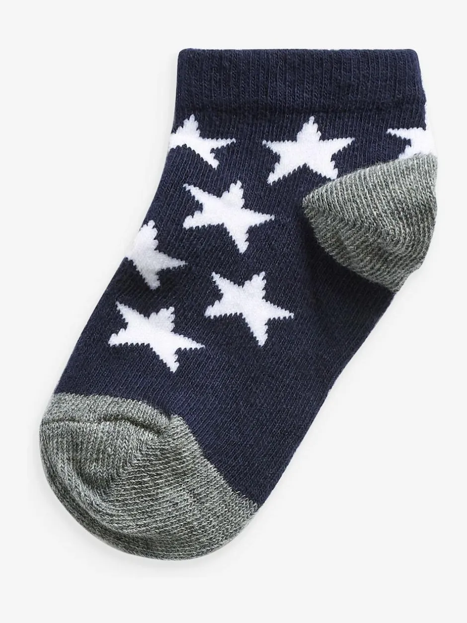 Next Blue Cotton Rich Trainer Socks 7 Pack Sale