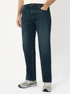 Next Blue Dark Washed Regular Tapered Fit Classic Stretch Jeans New