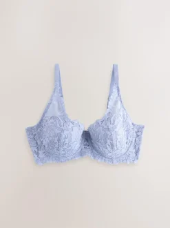 Next DD+ Pad Balcony Lace Ultimate Comfort Bra Blue Clearance