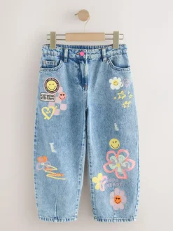 Next Blue Denim SmileyWorld® Barrel Jeans (3-16yrs) Clearance