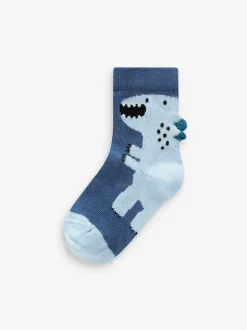 Next Blue Dino Cotton Rich Socks 7 Pack Online
