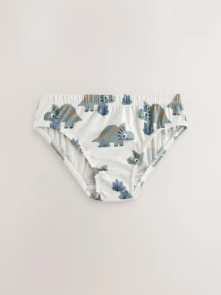 Next 100% Cotton Printed Briefs 5 Pack (1.5-10yrs) Blue Dinosaur Best