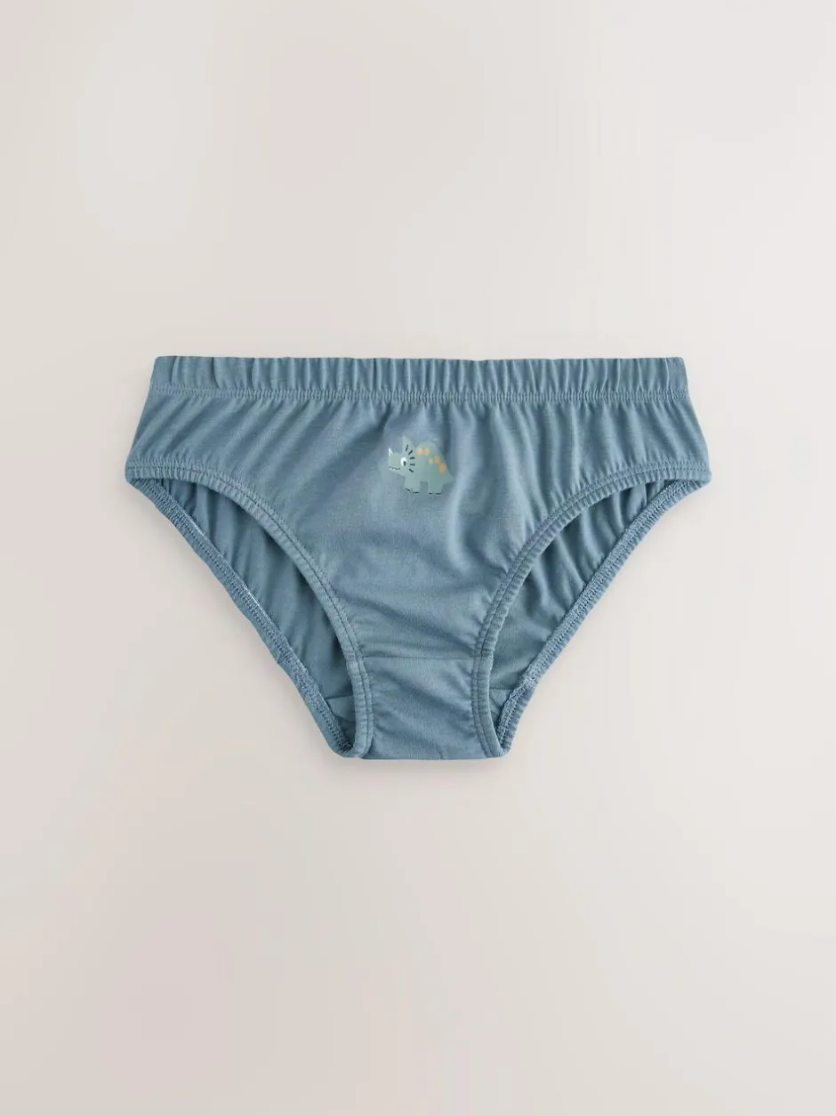 Next 100% Cotton Printed Briefs 5 Pack (1.5-10yrs) Blue Dinosaur Best