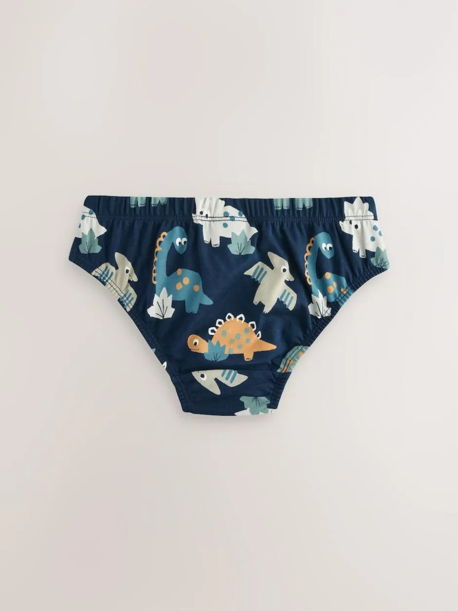 Next 100% Cotton Printed Briefs 5 Pack (1.5-10yrs) Blue Dinosaur Best