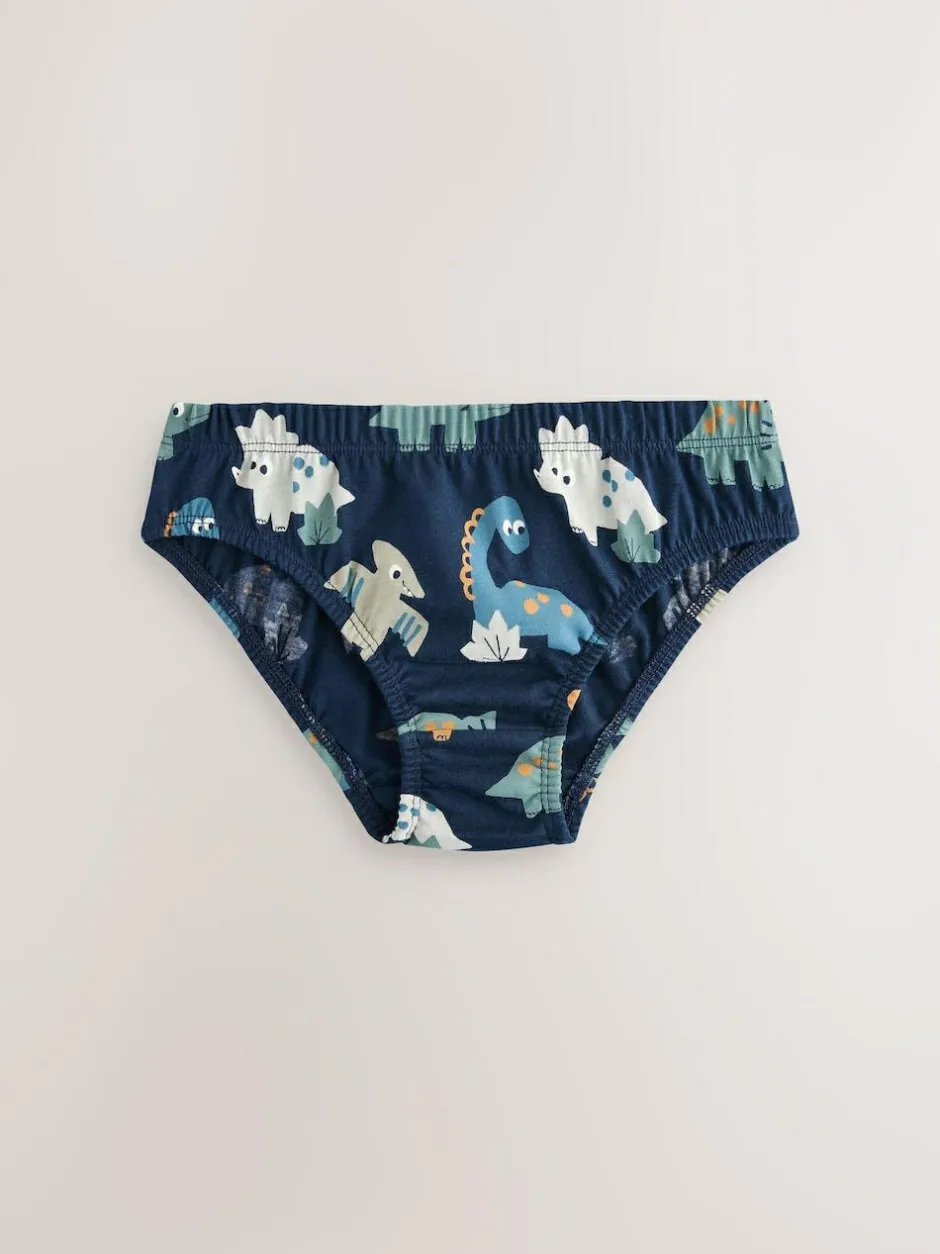 Next 100% Cotton Printed Briefs 5 Pack (1.5-10yrs) Blue Dinosaur Best