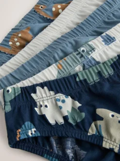 Next 100% Cotton Printed Briefs 5 Pack (1.5-10yrs) Blue Dinosaur Best