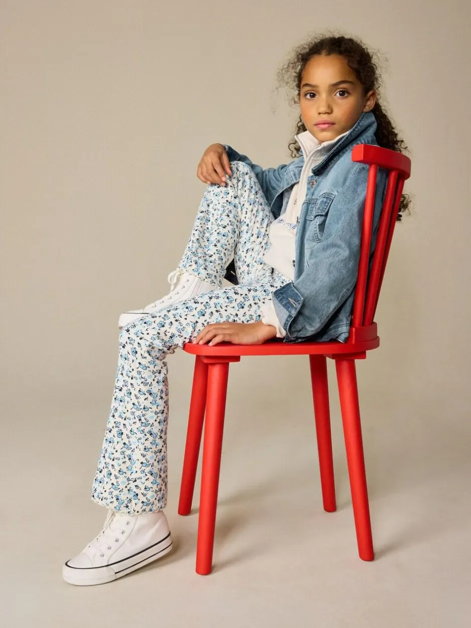Next Blue Ditsy 1 Pack Rib Flare Leggings (3-16yrs) New