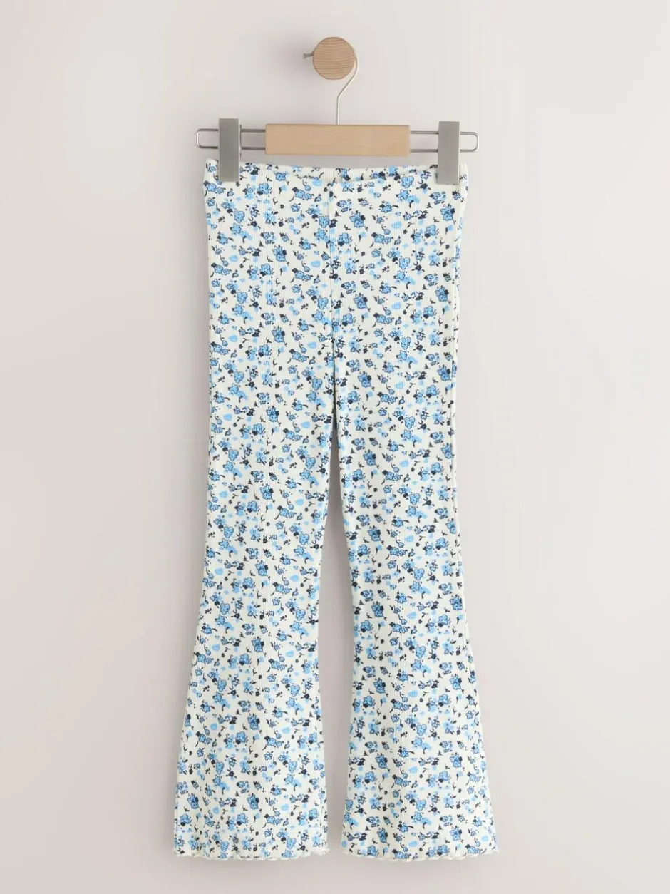 Next Blue Ditsy 1 Pack Rib Flare Leggings (3-16yrs) New