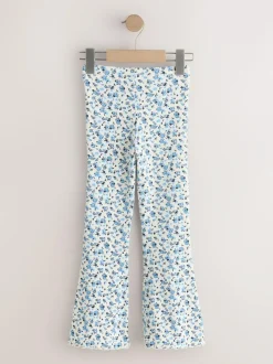 Next Blue Ditsy 1 Pack Rib Flare Leggings (3-16yrs) New