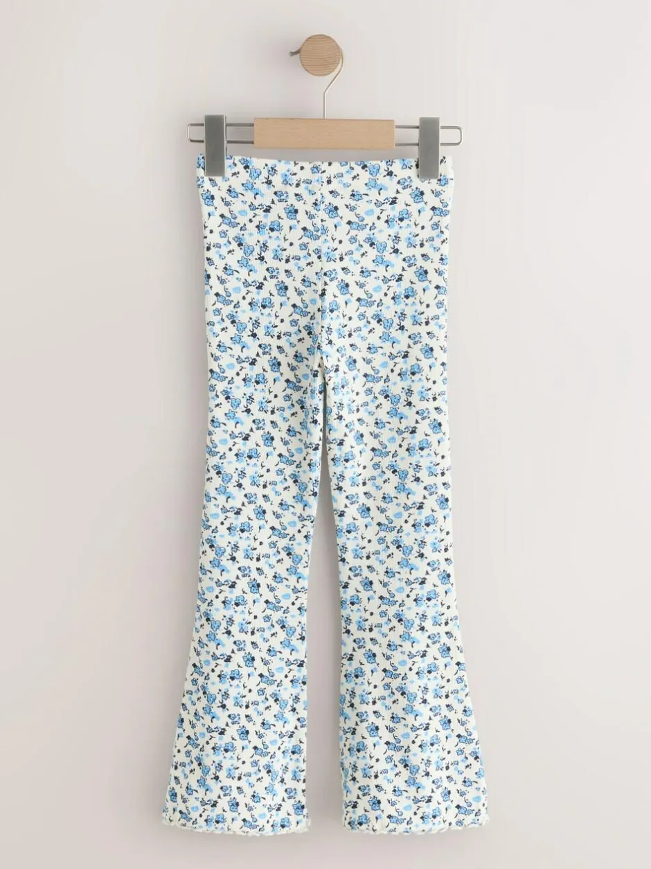 Next Blue Ditsy 1 Pack Rib Flare Leggings (3-16yrs) New