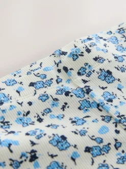 Next Blue Ditsy 1 Pack Rib Flare Leggings (3-16yrs) New