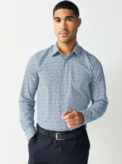 Next Blue Ditsy Regular Fit Long Sleeve Shirt Online