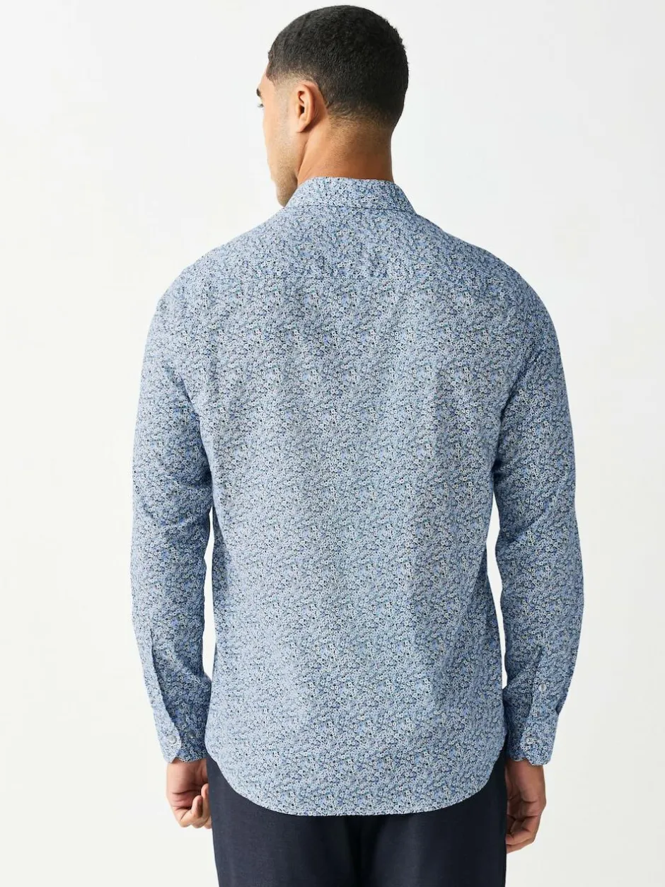 Next Blue Ditsy Regular Fit Long Sleeve Shirt Online
