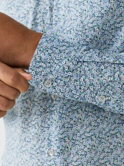 Next Blue Ditsy Regular Fit Long Sleeve Shirt Online