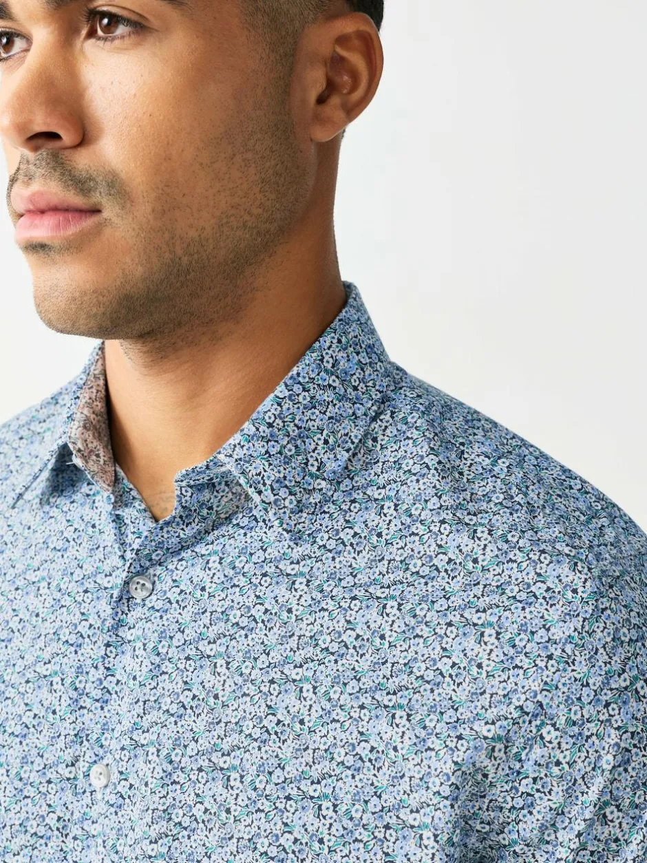 Next Blue Ditsy Regular Fit Long Sleeve Shirt Online