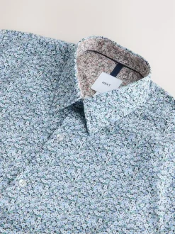 Next Blue Ditsy Regular Fit Long Sleeve Shirt Online