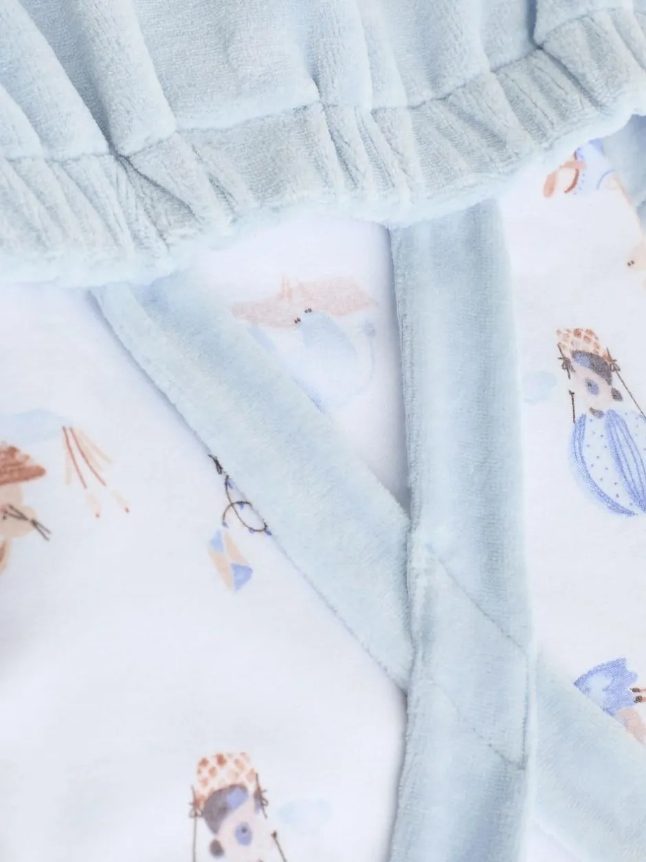 Next Baby Velour Dungarees and Bodysuit Set (0mths-3yrs) Blue Elephant Print Hot