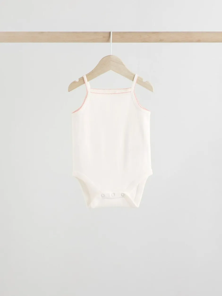 Next 5 Pack Vest Baby Bodysuits Blue Floral Clearance