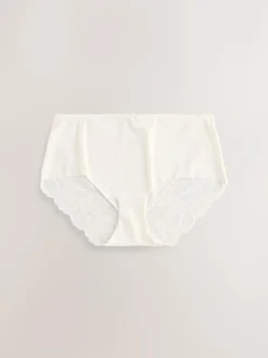 Next Blue Floral Midi No VPL Lace Back Briefs 5 Pack Clearance