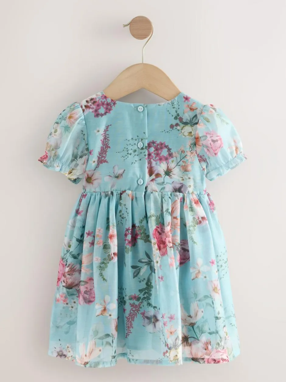 Next Flower Corsage Dress (3mths-8yrs) Blue New