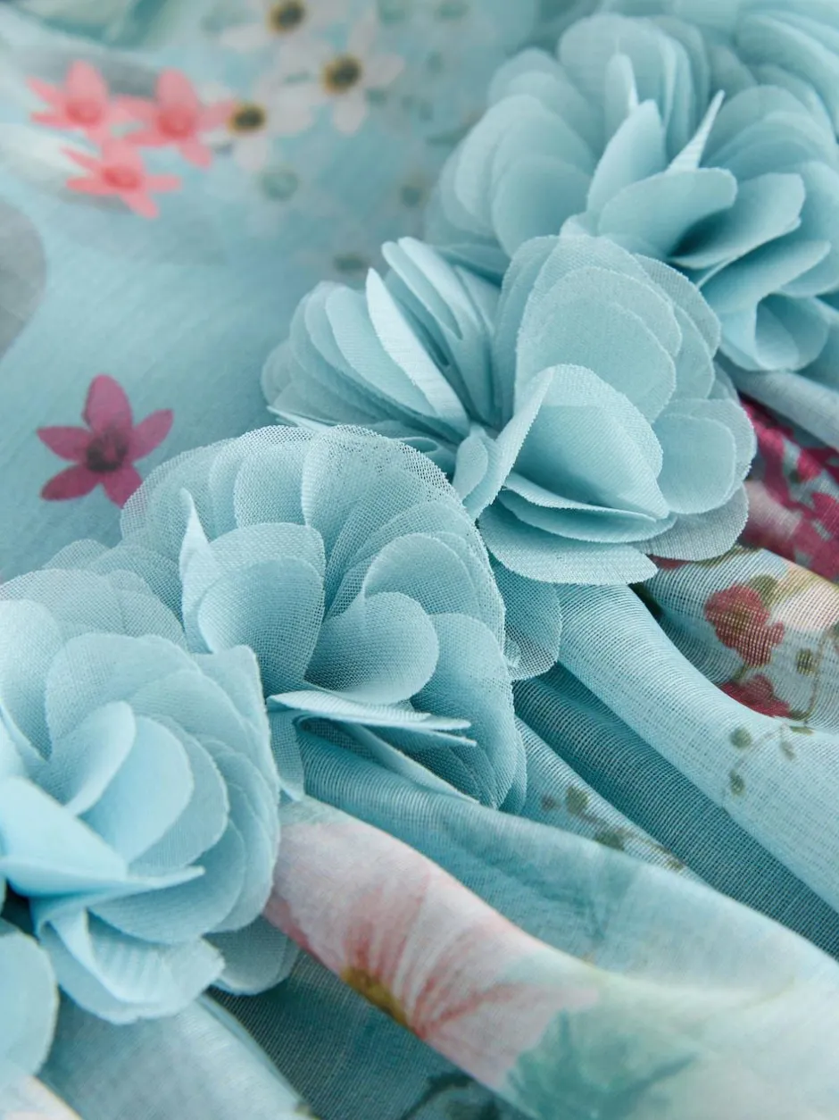 Next Flower Corsage Dress (3mths-8yrs) Blue New