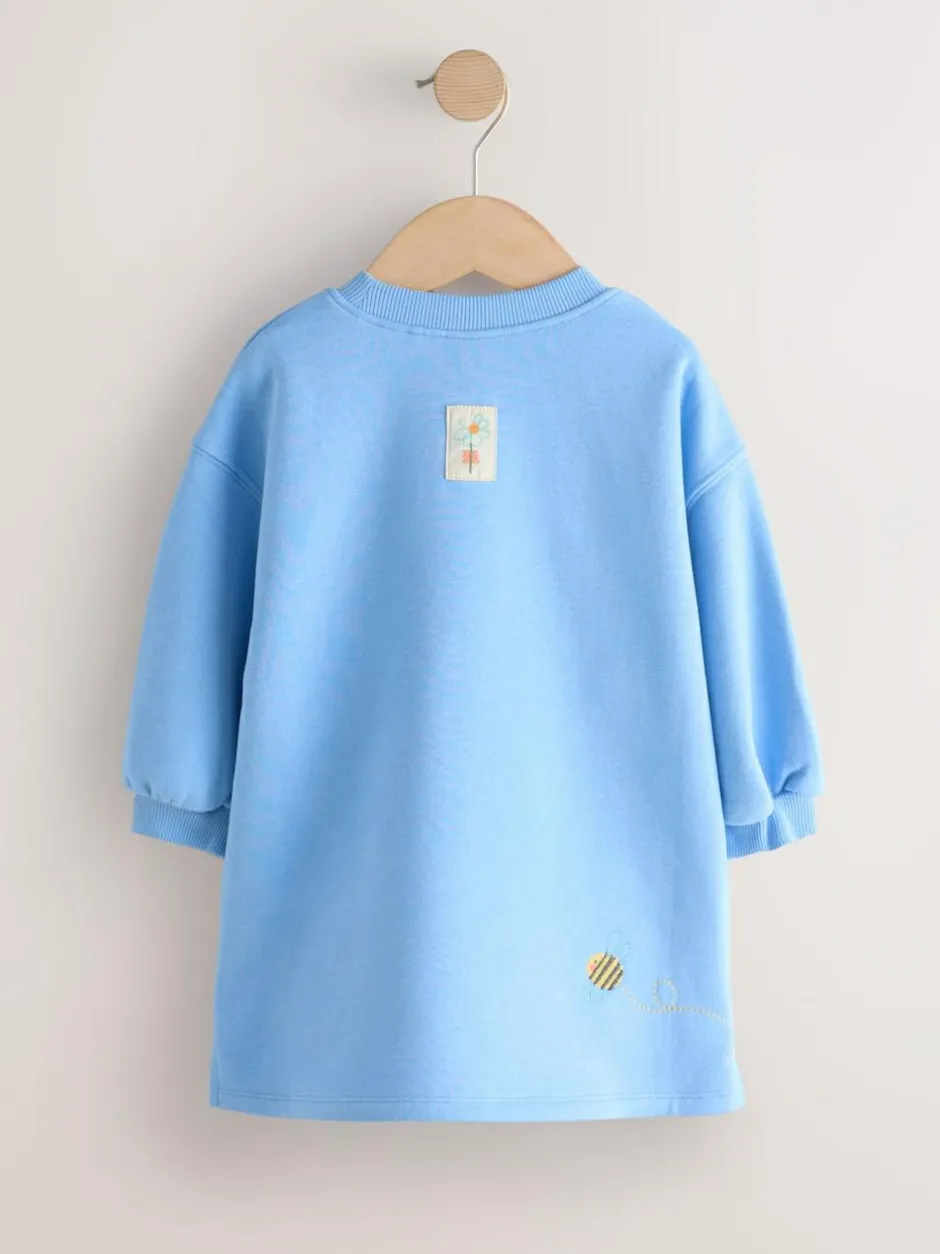 Next Relaxed Sweat Dress (3mths-7yrs) Blue Flower Hot
