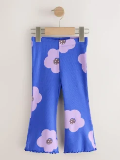 Next Blue Flower Rib Flare Leggings (3mths-7yrs) Discount
